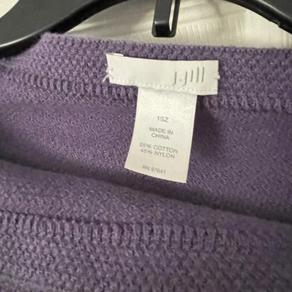 J. Jill Lavender Two Way Button-Accent Lightweight Poncho - Picture 6 of 6